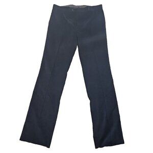 NEW Linea Uomo Corduroy Travel Pants 38R with Raw Hem Navy Blue Straight Leg NWT
